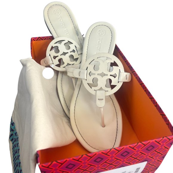 Tory Burch Shoes - Tory Burch Womens Miller Ivory Thong Sandals Shoes Size 10